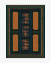 Nerissa Teal & Gold Flatwoven Rug by Architectural Digest