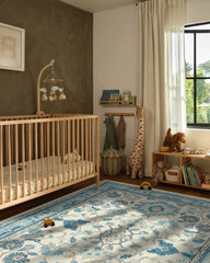 Calabria Cream & Light Blue Rug