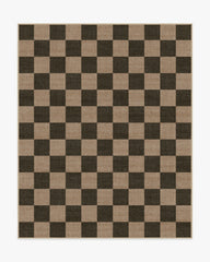Checkerboard Soft Black Re-Jute Rug