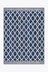 Cleo Trellis Royal Blue Outdoor Rug