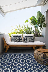 Cleo Trellis Royal Blue Outdoor Rug
