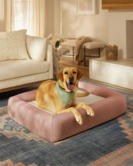 Coral Woven Bolster Pet Bed