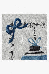 Festive Garland Blue Grey Outdoor Rug