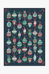 Festive Garland Navy Outdoor Rug