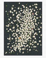 Fluttering Carnations Charcoal & Ivory Rug by The Local Project