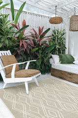 Gemma Lattice Natural Outdoor Rug
