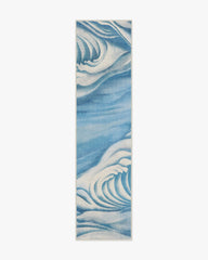 Waves Soft Blue Outdoor Rug by Gracie