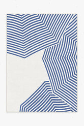 Beach Club Navy & Ivory Outdoor Rug by Gray Malin