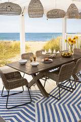 Beach Club Navy & Ivory Outdoor Rug by Gray Malin