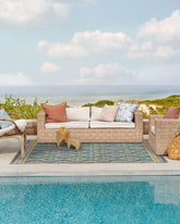 Newport Slate Blue Re-Jute Rug by Gray Malin