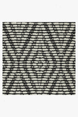 Halo Diamond Black Outdoor Rug