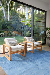 Impasto Sky Blue Outdoor Rug