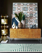 Inkdrop Ivory & Emerald Rug by Jonathan Adler