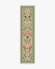 Birds Of A Feather Green & Peach Rug by Iris Apfel