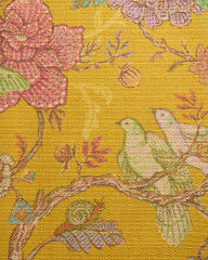 Vibrant Garden Citron Yellow Woven Throw Pillow by Iris Apfel