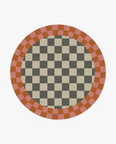 Checker Border Pink & Orange Rug by Jonathan Adler