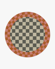 Checker Border Pink & Orange Rug by Jonathan Adler