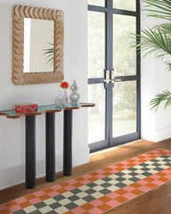 Checker Border Pink & Orange Rug by Jonathan Adler
