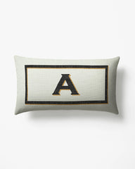 Classic Monogram Ivory Woven Throw Pillow, 12"x21" by Jonathan Adler