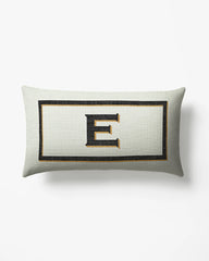 Classic Monogram Ivory Woven Throw Pillow, 12"x21" by Jonathan Adler
