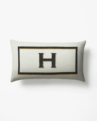 Classic Monogram Ivory Woven Throw Pillow, 12"x21" by Jonathan Adler
