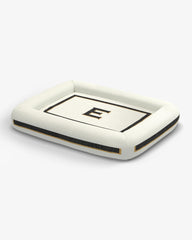 Classic Monogram Ivory Woven Pet Bed, Large by Jonathan Adler