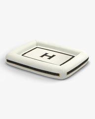 Classic Monogram Ivory Woven Pet Bed, Large by Jonathan Adler