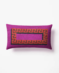 Greek Key Fuchsia Woven Throw Pillow by Jonathan Adler