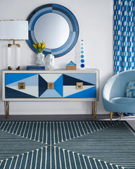 Inkdrop Lapis Blue Rug by Jonathan Adler