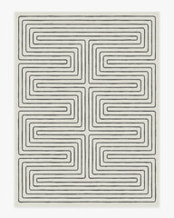 Labyrinth Black & Ivory Rug by Jonathan Adler