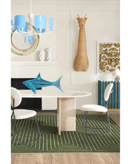 Labyrinth Fern Green Flatwoven Rug by Jonathan Adler