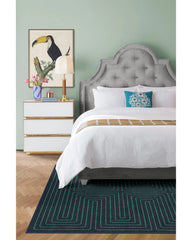 Labyrinth Navy & Teal Rug by Jonathan Adler