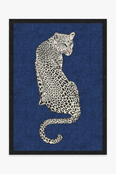 Snow Leopard Sapphire Rug by Jonathan Adler