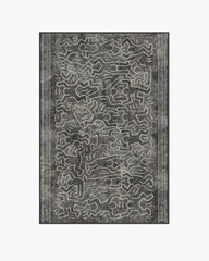 Balancing Act Black Rug by Keith Haring