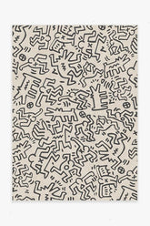 Block Party Black & Ivory Rug by Keith Haring