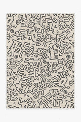 Block Party Black & Ivory Rug by Keith Haring