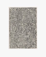Freestyle Black & Ivory Rug by Keith Haring