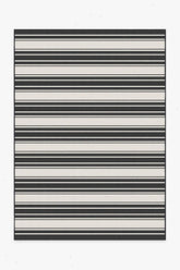 Marina Stripe Black Outdoor Rug