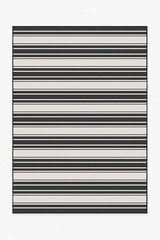 Marina Stripe Black Outdoor Rug
