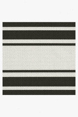 Marina Stripe Black Outdoor Rug