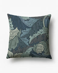 Acanthus Dusk Blue Woven Throw Pillow by Morris & Co.