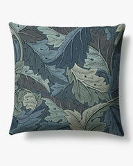 Acanthus Dusk Blue Woven Throw Pillow by Morris & Co.