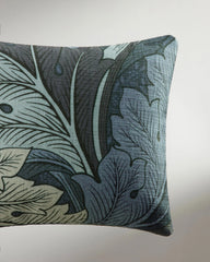 Acanthus Dusk Blue Woven Lumbar Throw Pillow by Morris & Co.