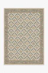 Bellflowers Ivory & Gold Flatwoven Rug by Morris & Co.
