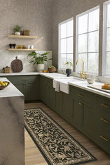 Bird & Pomegranate Soft Black Flatwoven Rug by Morris & Co.