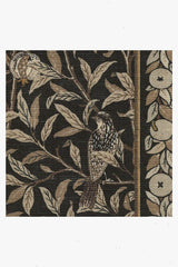 Bird & Pomegranate Soft Black Flatwoven Rug by Morris & Co.