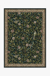Bird & Pomegranate Teal Green Rug by Morris & Co.