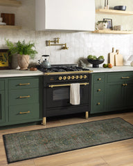 Blackthorn Forest Green Flatwoven Rug by Morris & Co.