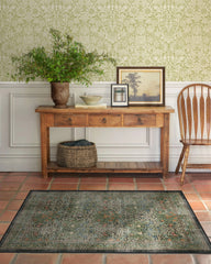 Blackthorn Forest Green Flatwoven Rug by Morris & Co.