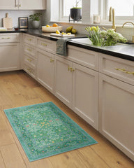 Blackthorn Multicolor Jade Flatwoven Rug by Morris & Co.